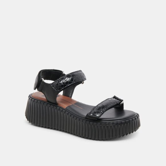 NEW DOLCE VITA Leather Debra Sandals midnight black for women 254 3M2T - Picture 4 of 13